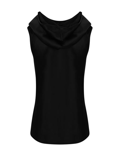 Top con cappuccio in satin di seta nero PINKO | 104431 A250Z99